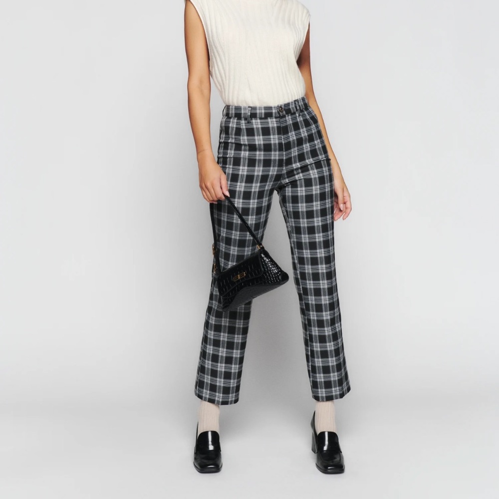 NWT Reformation Franklin plaid pants